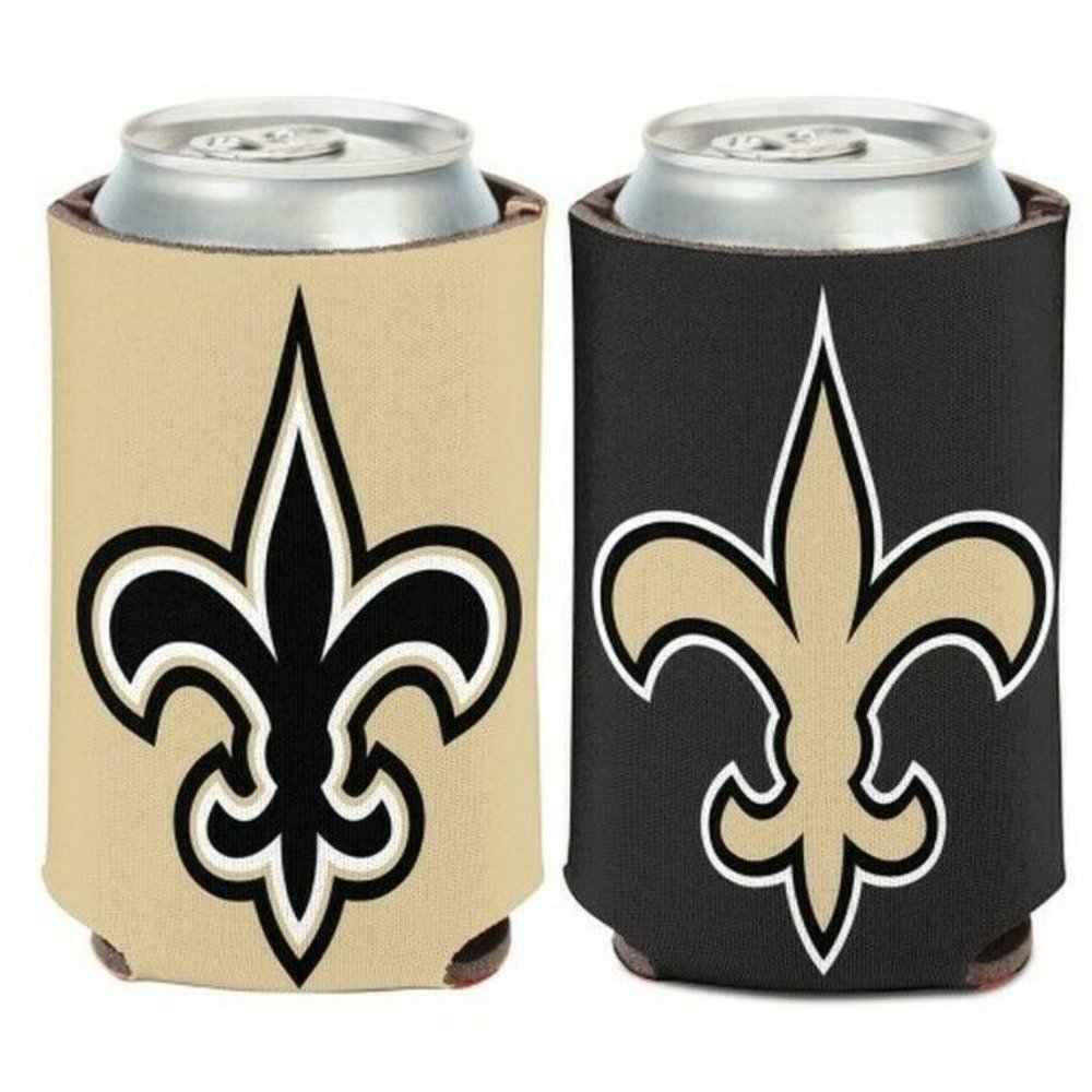 New Orleans Saints Logo Can Cooler 12oz Collapsible Koozie - Two Sided